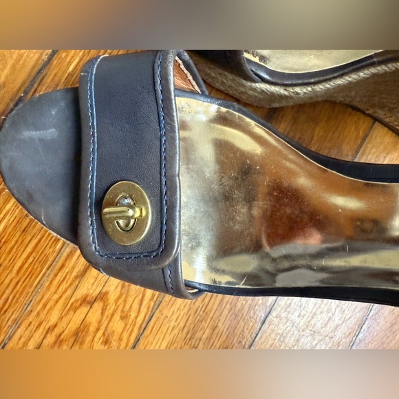 Brown Leather Wedge Sandals with Ankle Strap - Picture 4 of 12